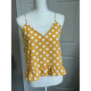 Volcom Womens Read The Room Spaghetti Strap Cami‎ Top polka dot Small